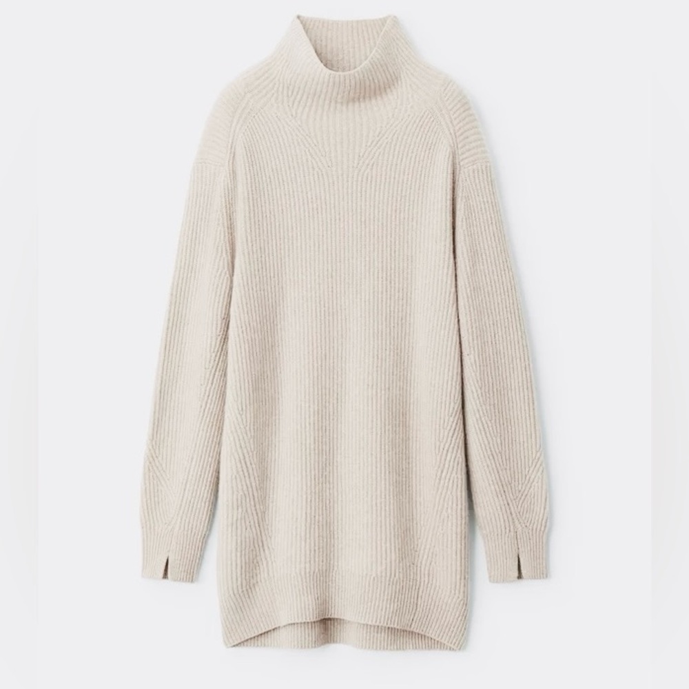 Rag & Bone Cashmere Pierce Turtleneck Sweater / Tunic Dress in Ivory Size Small